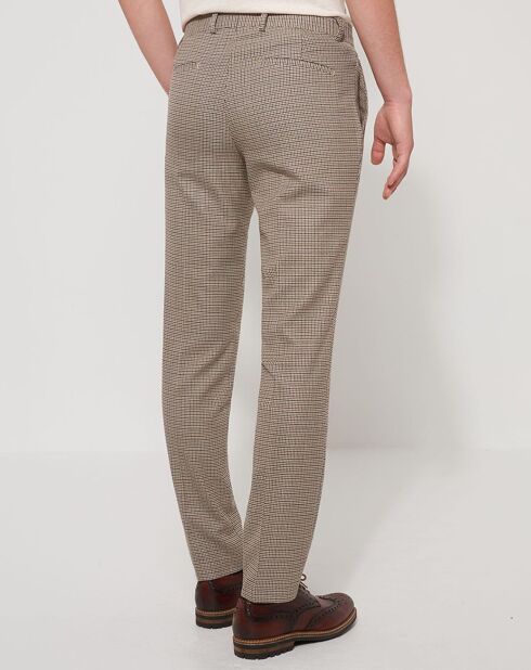 Pantalon de costume slim Bpulci pied de puce marron dune