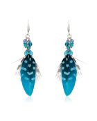 Boucles d'oreilles Plumeo bleu/argenté