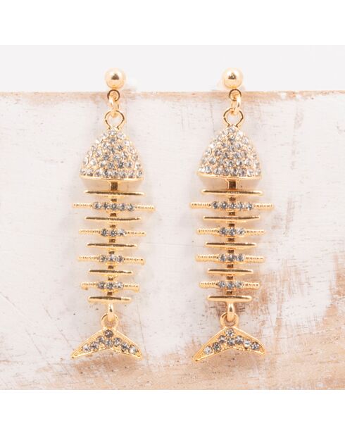 Boucles d'oreilles Fish dorées