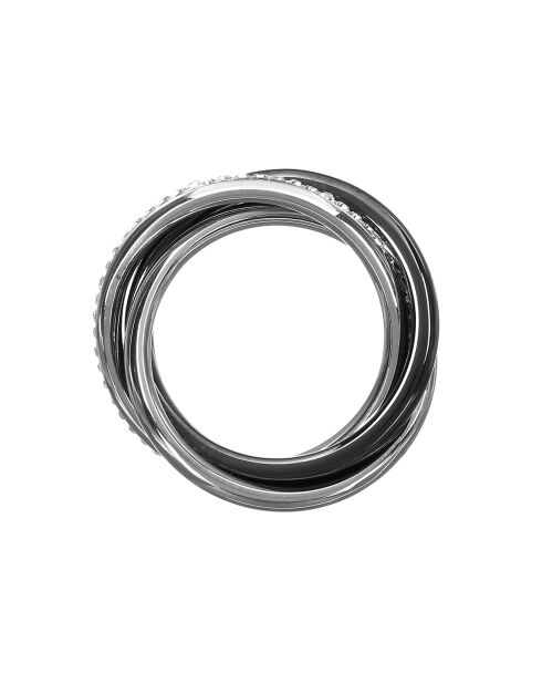 Bague Jeu de 3 anneaux Entrelacés Unidiance noirs