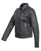 Veste en Cuir Catia noire