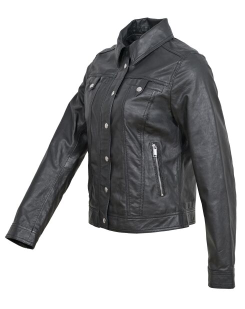 Veste en Cuir Catia noire