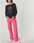 Pantaloni larghi in velluto a coste rosa Sorah