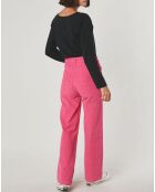 Pantaloni larghi in velluto a coste rosa Sorah