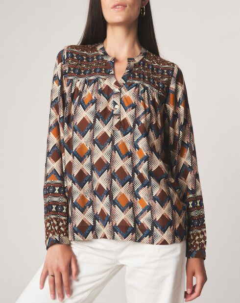 Blouse Loose Tilda marron/multicolore