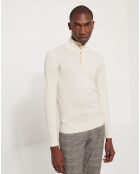 Pull en Coton & Cachemire Patte blanc neige