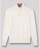 Pull en Coton & Cachemire Patte blanc neige