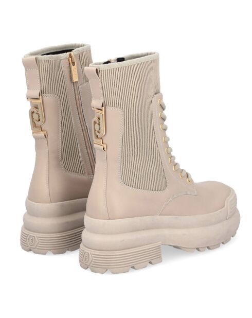 Boots en Cuir Ombra beiges