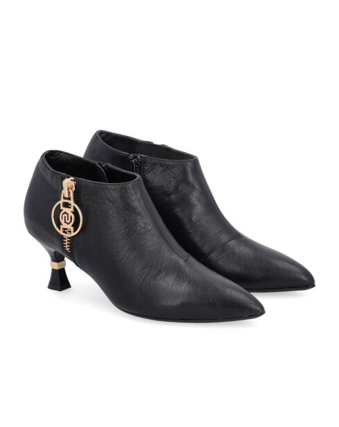 Bottines en Cuir Della noires - Talon 5 cm