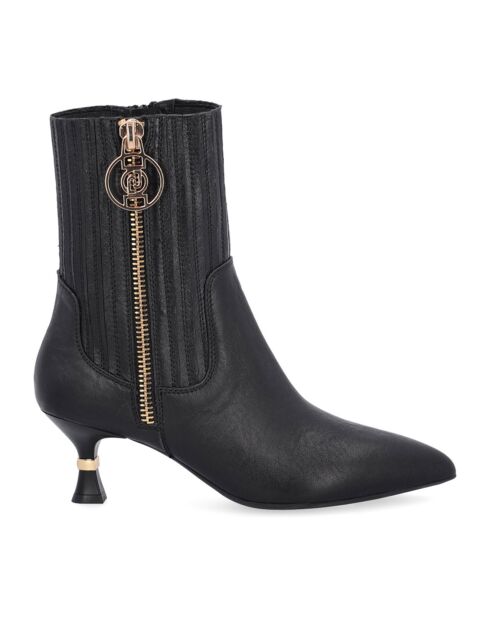 Boots en Cuir Gaia noires - Talon 5 cm