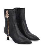 Boots en Cuir Gaia noires - Talon 5 cm