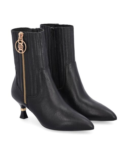 Boots en Cuir Gaia noires - Talon 5 cm