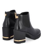 Glorius Stiefeletten aus Leder, 7 cm Absatz, Schwarz