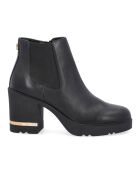 Glorius Stiefeletten aus Leder, 7 cm Absatz, Schwarz