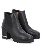 Glorius Stiefeletten aus Leder, 7 cm Absatz, Schwarz