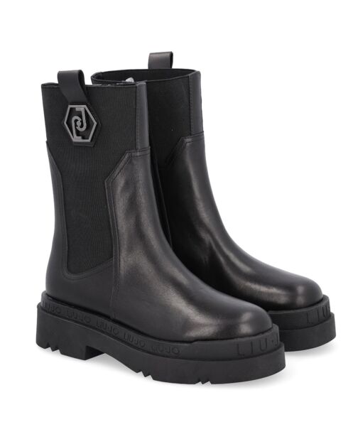 Boots en Cuir Roma noires