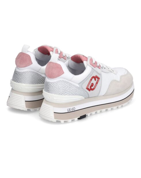 Sneakers en Cuir Max blanc/gris/rouge