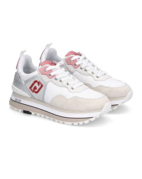 Sneakers en Cuir Max blanc/gris/rouge