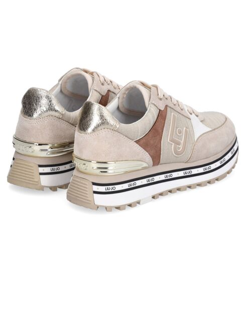 Sneakers en Cuir Sand taupe/gris