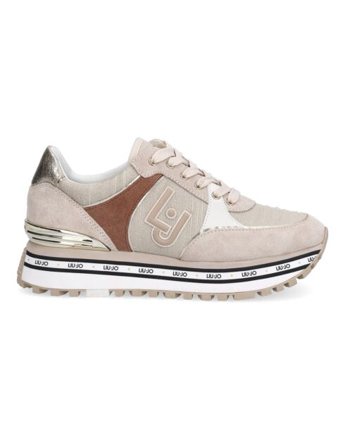 Sneakers en Cuir Sand taupe/gris