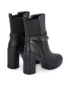 Schwarze Meryl Leder-Stiefeletten - 9 cm Absatz