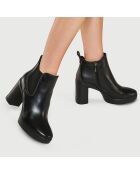 Bottines en Cuir Now noires - Talon 9 cm