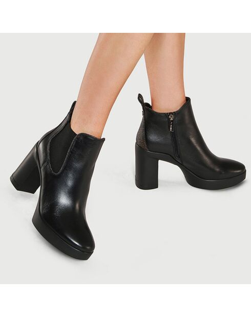 Bottines en Cuir Now noires - Talon 9 cm
