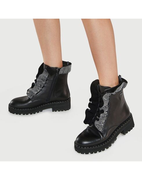 Boots en Cuir Calfo noires