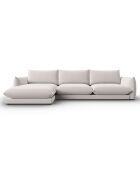 Canapé d'angle Gauche Velours Naima 4 Places gris clair - 316x166x85 cm
