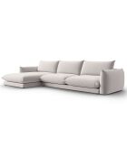 Canapé d'angle Gauche Velours Naima 4 Places gris clair - 316x166x85 cm