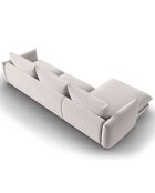 Canapé d'angle Gauche Velours Naima 4 Places gris clair - 316x166x85 cm