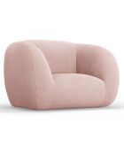 Fauteuil Bouclé Essen rose poudré - 130x95x86 cm