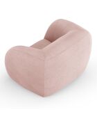 Fauteuil Bouclé Essen rose poudré - 130x95x86 cm