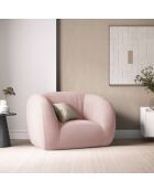 Fauteuil Bouclé Essen rose poudré - 130x95x86 cm