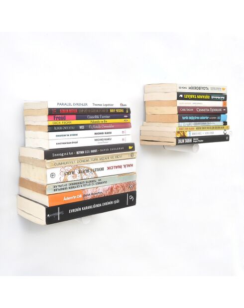 2 Etagères murale en métal WR042 brun/noir - 21x6x15 cm