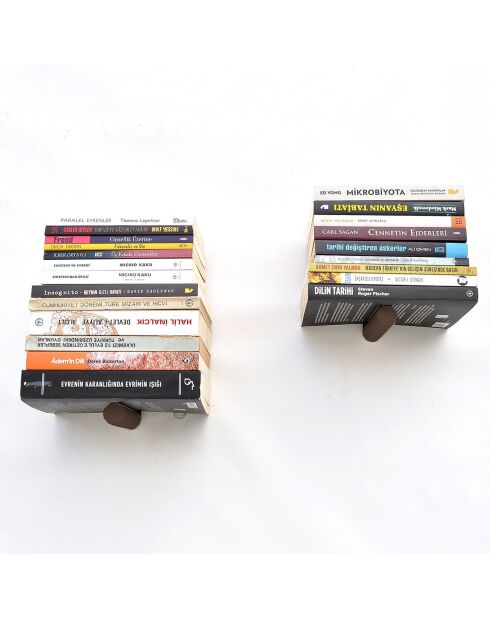 2 Etagères murale en métal WR042 brun/noir - 21x6x15 cm