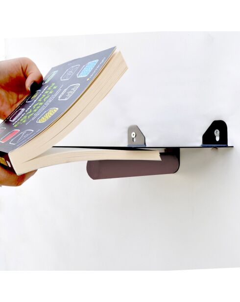 2 Etagères murale en métal WR042 brun/noir - 21x6x15 cm