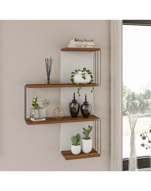 Étagère murale Cambel pin/blanc -  64x96x19 cm