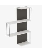 Etagère murale Cambel blanc/anthracite -  64x96x19 cm