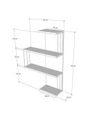 Etagère murale Cambel blanc/anthracite -  64x96x19 cm