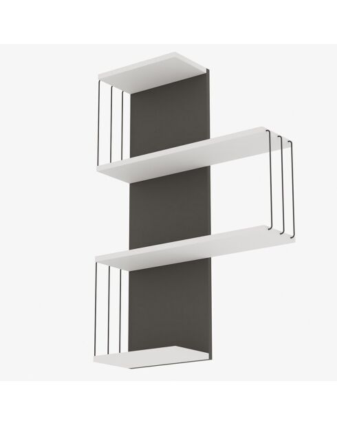 Etagère murale Cambel blanc/anthracite -  64x96x19 cm