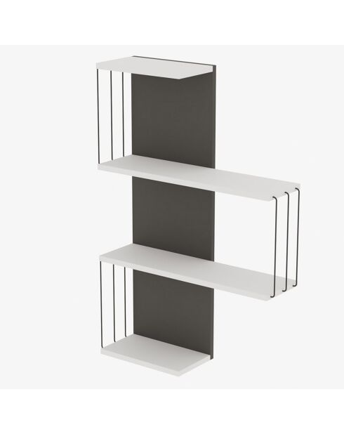 Etagère murale Cambel blanc/anthracite -  64x96x19 cm