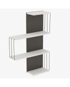 Etagère murale Cambel blanc/anthracite -  64x96x19 cm