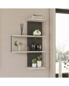 Etagère murale Cambel blanc/anthracite -  64x96x19 cm