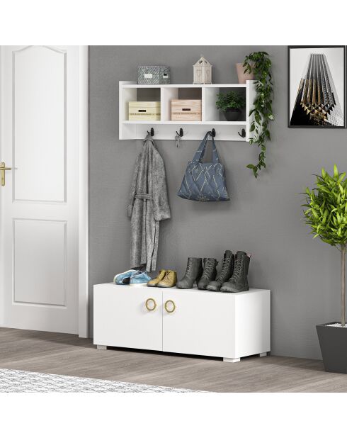 Etagère porte-manteau Star blanche -  75.6x35x22 cm