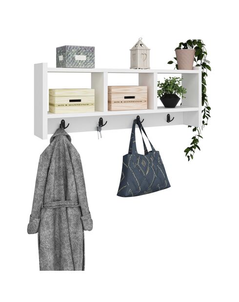 Etagère porte-manteau Star blanche -  75.6x35x22 cm