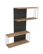 Étagère murale Destan anthracite/chêne -  65x96x19 cm