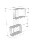 Étagère murale Destan anthracite/chêne -  65x96x19 cm