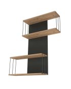 Étagère murale Destan anthracite/chêne -  65x96x19 cm