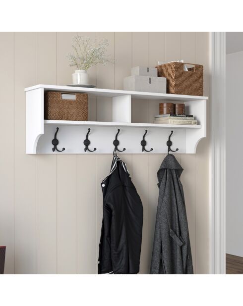 Etagère porte-manteau P2 blanche - 120x37.2x22.2 cm